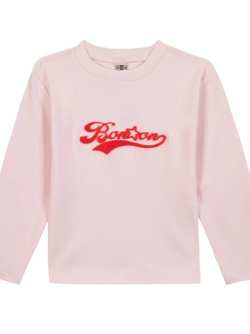 BONTON Pink Kids' Logo Long-Sleeve Tee